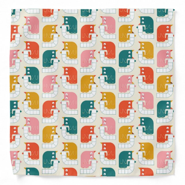 Crazy toilet paper cats bandana (Front)