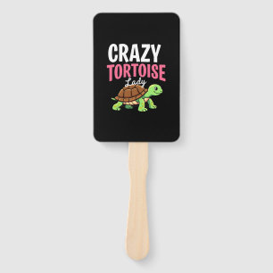 Crazy Tortoise Lady Tortoises Mom Women Turtle (1) Hand Fan
