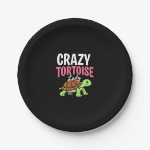 Crazy Tortoise Lady Tortoises Mom Women Turtle (1) Paper Plates