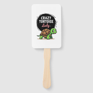 Crazy Tortoise Lady Tortoises Mom Women Turtle (2) Hand Fan