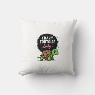 Crazy Tortoise Lady Tortoises Mom Women Turtle (2) Throw Pillow