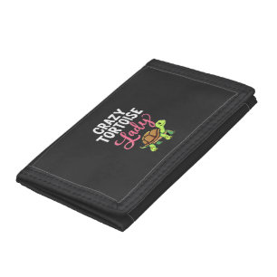 Crazy Tortoise Lady Tortoises Mom Women Turtle (3) Tri-fold Wallet