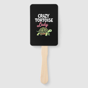 Crazy Tortoise Lady Tortoises Mom Women Turtle (4) Hand Fan