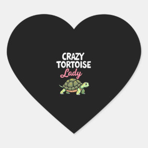 Crazy Tortoise Lady Tortoises Mom Women Turtle (4) Heart Sticker
