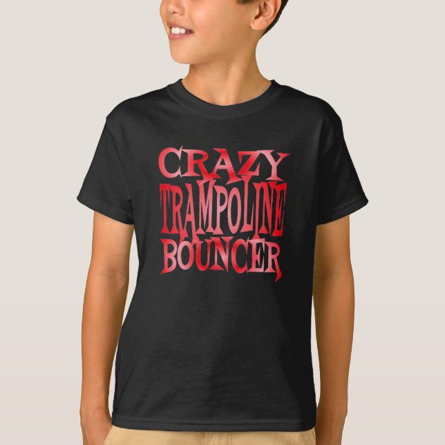 Crazy Trampoline Bouncer in Red T-Shirt (Front)