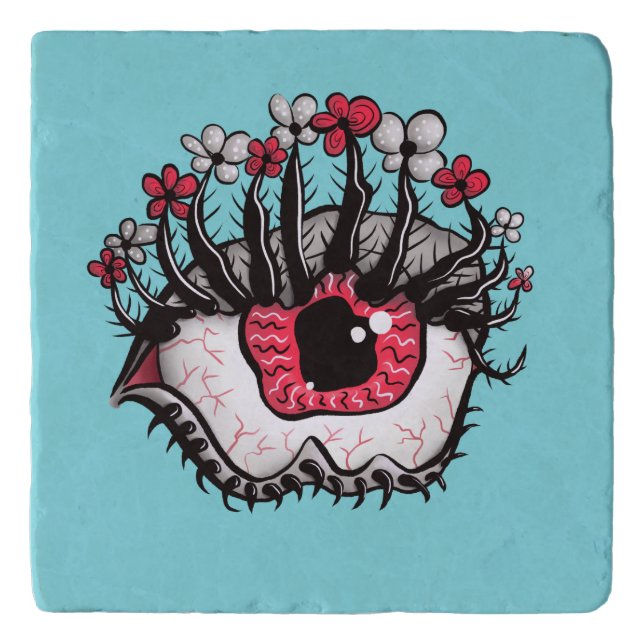 Crazy Trippy Eye Weird Whimsigoth Trivet (Front)