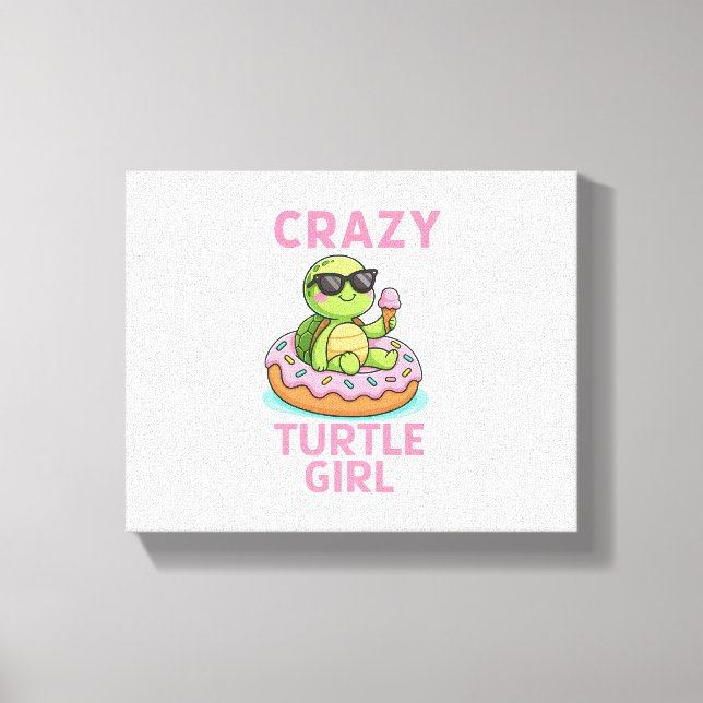 Crazy turtle girl canvas print (Front)