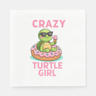 Crazy turtle girl napkins