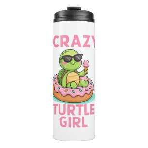 Crazy turtle girl thermal tumbler