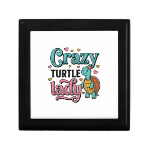 Crazy Turtle Lady Vintage Engraving Design_1 Gift Box