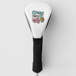 Crazy Turtle Lady Vintage Engraving Design_1 Golf Head Cover