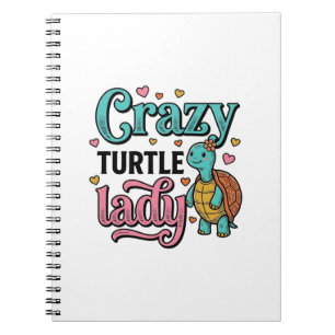 Crazy Turtle Lady Vintage Engraving Design_1 Notebook