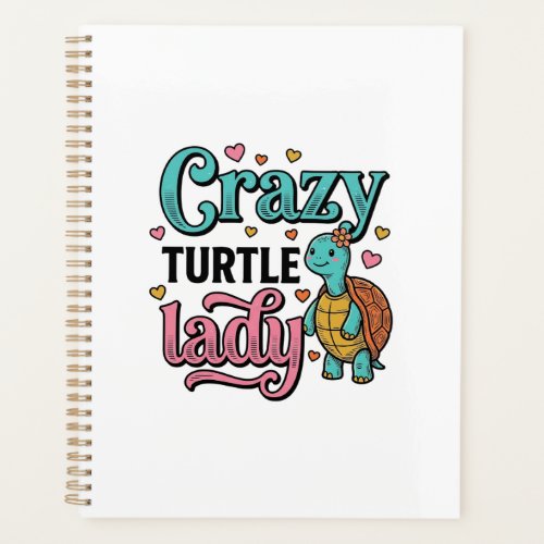 Crazy Turtle Lady Vintage Engraving Design_1 Planner