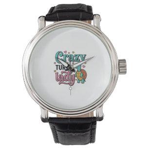 Crazy Turtle Lady Vintage Engraving Design_1 Watch