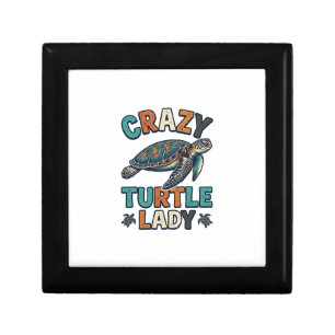 Crazy Turtle Lady Vintage Sea Turtle Shirt Design_ Gift Box