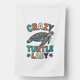 Crazy Turtle Lady Vintage Sea Turtle Shirt Design_ House Flag
