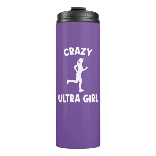 Crazy Ultra Running Girl Thermal Tumbler (Front)