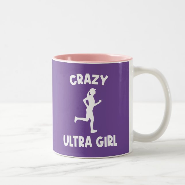 Crazy Ultra Running Girl Two-Tone Coffee Mug (Right)