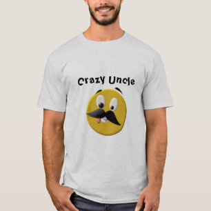 Crazy Uncle Happy Face with Mustache T-Shirt