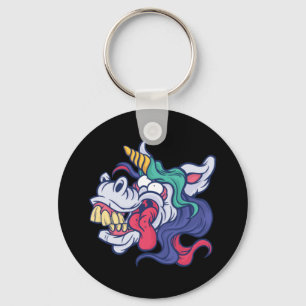 Crazy Unicorn Keychain