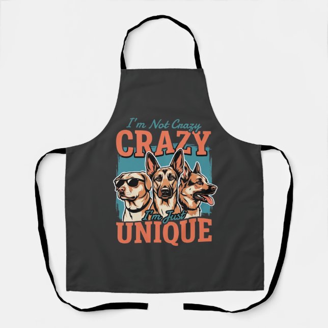 Crazy Unique Dog Lover Apron (Front)