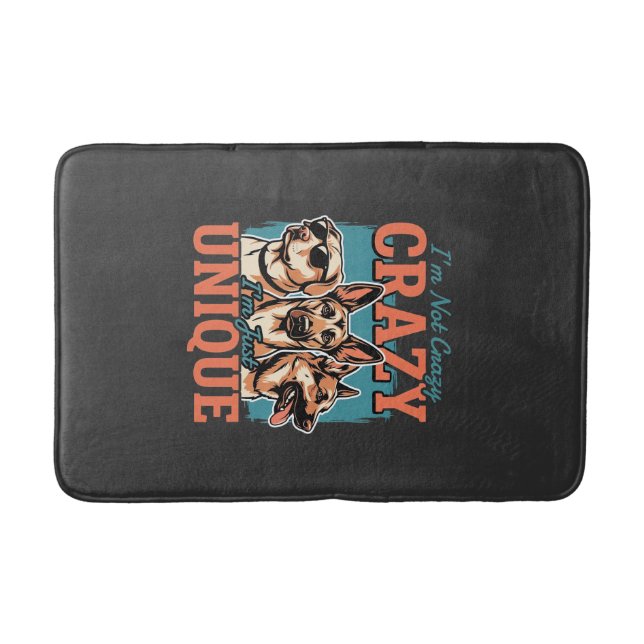 Crazy Unique Dog Lover Bath Mat (Front)