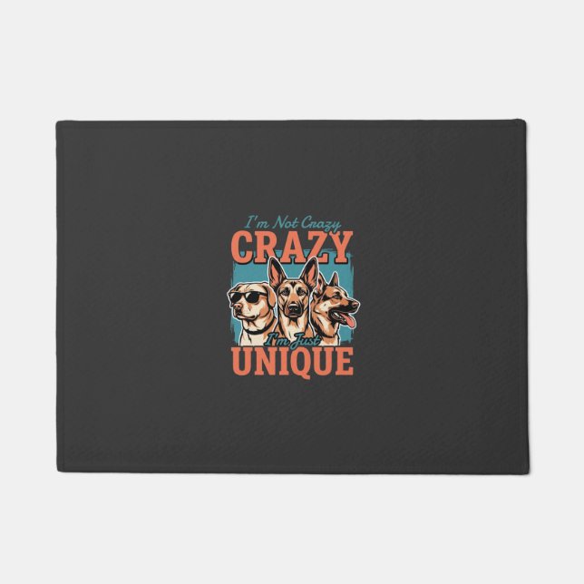 Crazy Unique Dog Lover Doormat (Front)