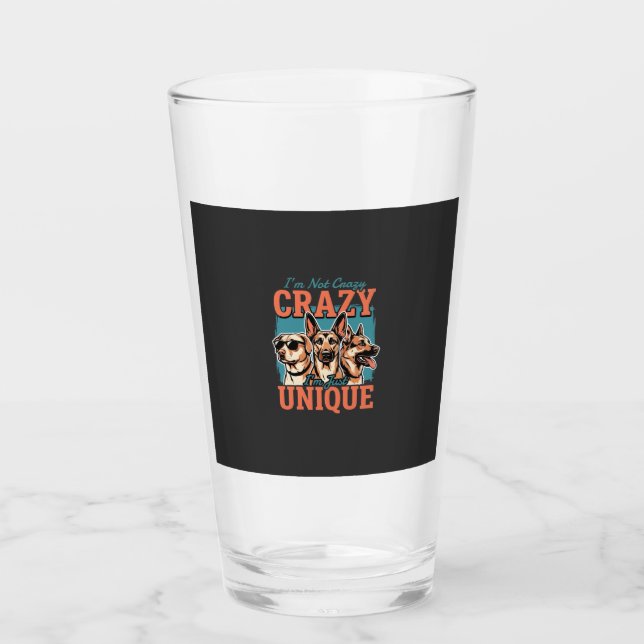 Crazy Unique Dog Lover Glass (Front)