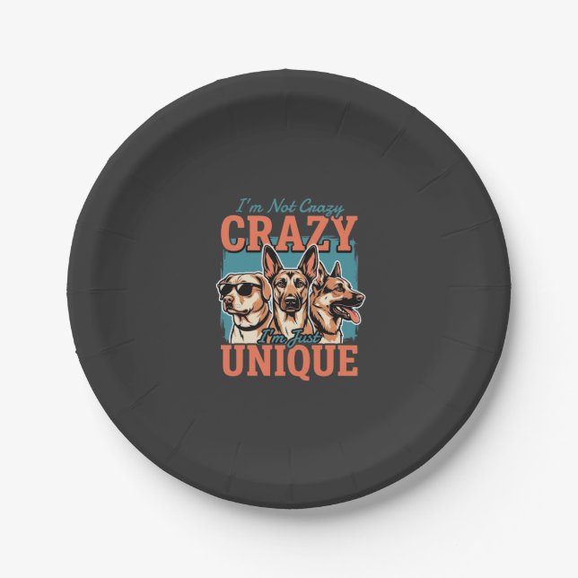 Crazy Unique Dog Lover Paper Plates (Front)