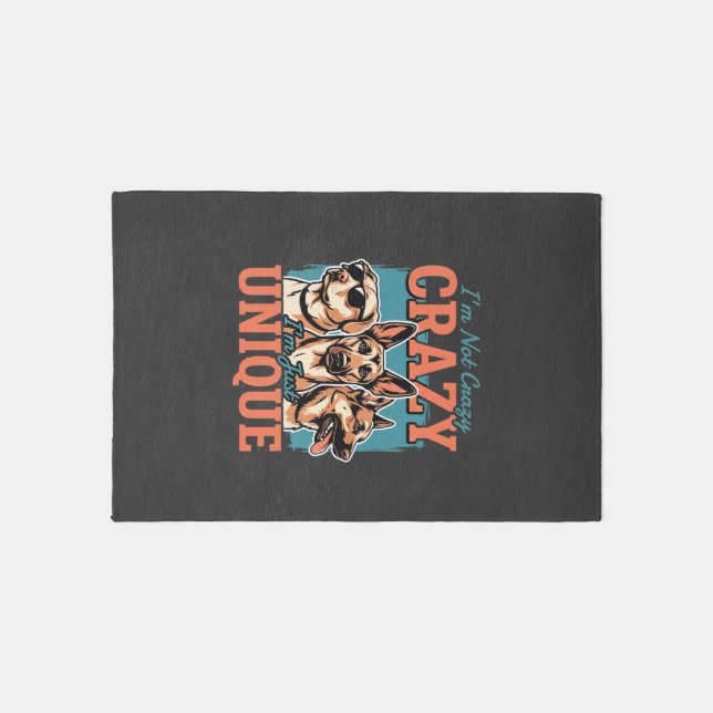 Crazy Unique Dog Lover Rug (Front)