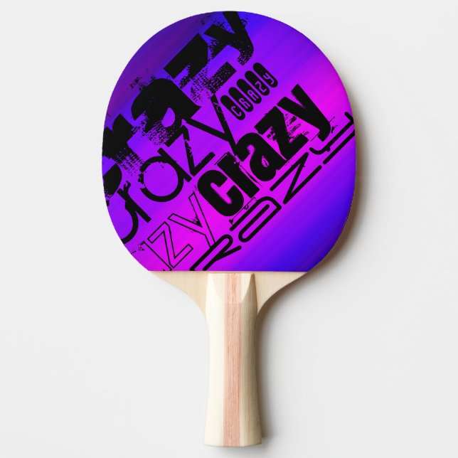Crazy; Vibrant Violet Blue and Magenta Ping-Pong Paddle (Front)