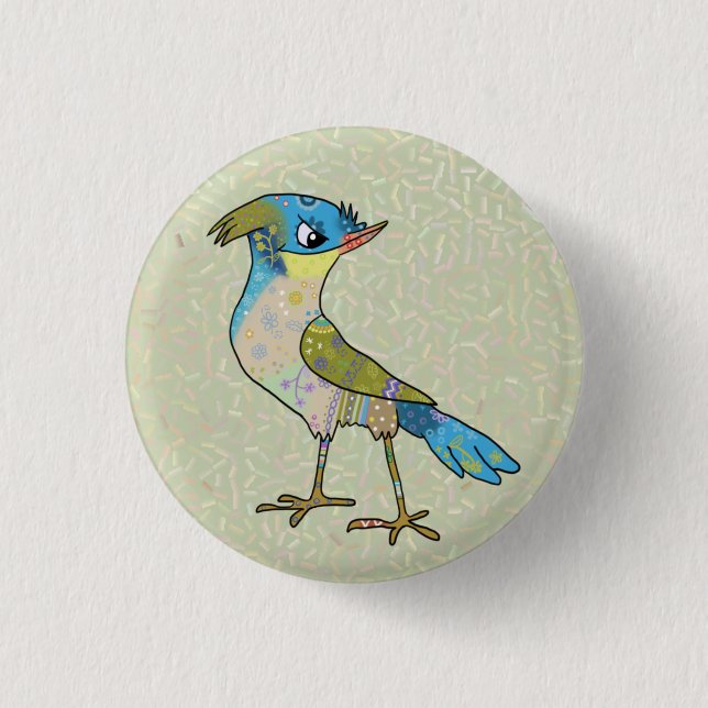 Crazy Vogel  Button (Front)