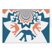 Crazy Walking Elephants Coral Blue Chevron Pattern (Front Horizontal)