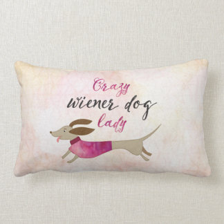 Crazy Wiener Dog Lady Lumbar Pillow