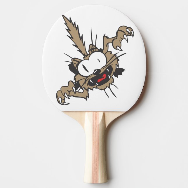 Crazy Wild Cat Ping Pong Paddle (Front)
