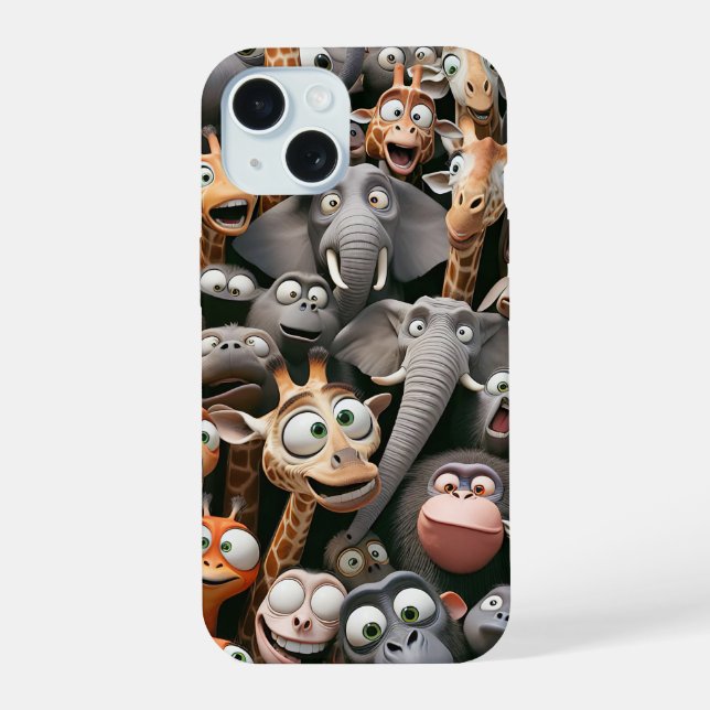 Crazy Wildlife Group  Iphone Case (Back)