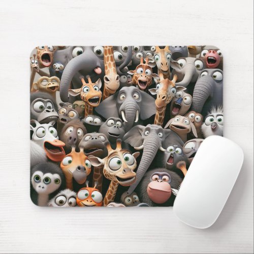 Crazy Wildlife Group  Mouse Pad