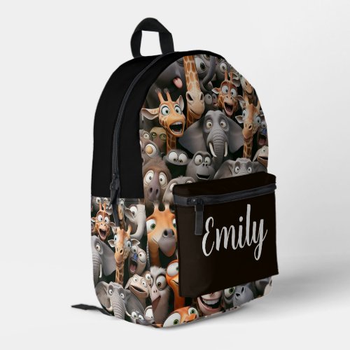 Crazy Wildlife Group  Printed Backpack