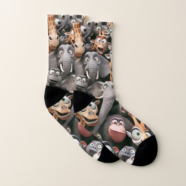 Crazy Wildlife Group  Socks (Pair)
