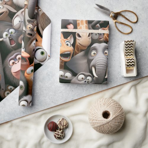 Crazy Wildlife Group  Wrapping Paper