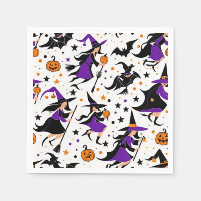 Crazy witch compilation pattern napkins (Front)