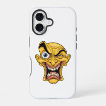 Crazy Yellow Caricature Face iPhone Case