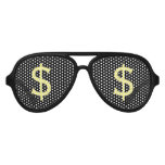 Crazy Yellow Dollars Shopping Stare Aviator Sunglasses at Zazzle