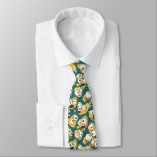 Crazy Yellow Monster Teal Halloween Neck Tie