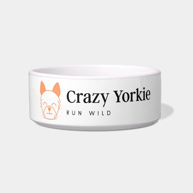 Crazy Yorkie Bowl (Front)