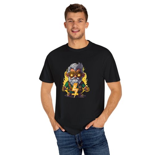 Crazy Zeus Pixel Art Wearing Steampunk Glasses T_Shirt