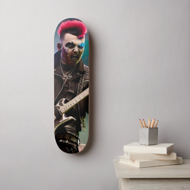 Crazy zombie guitarist skateboard (Wall Art)