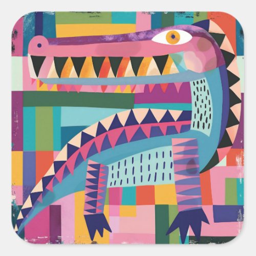 Crazy Zoo Collection Square Sticker