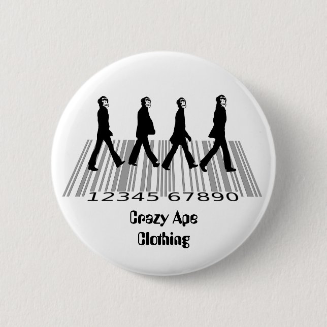 crazyapecommercialroad, pinback button (Front)