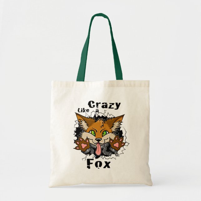 crazyfoxtee tote bag (Front)